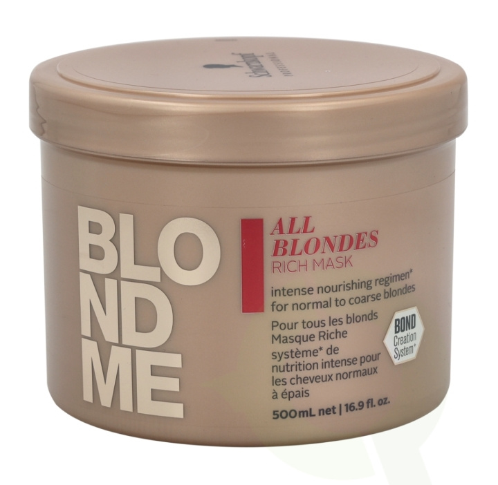 Schwarzkopf Blond Me All Blondes Rich Mask 500 ml For Normal To Coarse Blondes in the group BEAUTY & HEALTH / Hair & Styling / Hair care / Hair Mask at TP E-commerce Nordic AB (C73846)