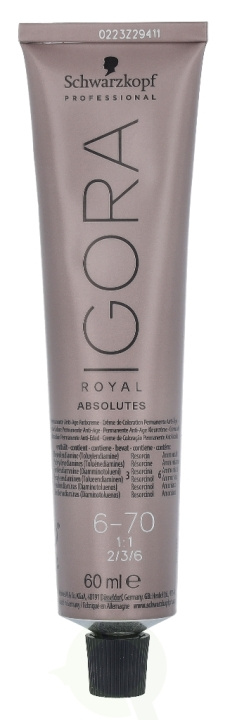 Schwarzkopf Igora Royal Absolutes Permanent Color Creme 60 ml 6-70 in the group BEAUTY & HEALTH / Hair & Styling / Hair care / Hair Dye / Hair Dye & Color bombs at TP E-commerce Nordic AB (C73852)