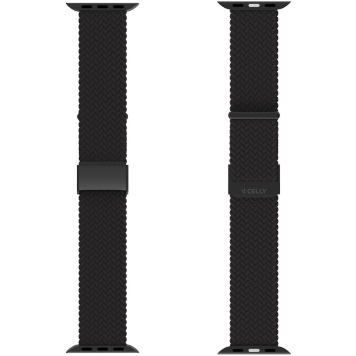 Celly Armband till Apple Watch 42/44/45mm Flätat Svart in the group SMARTPHONE & TABLETS / Excercise, home & leisure / Apple Watch & Accessories / Accessories at TP E-commerce Nordic AB (C74700)