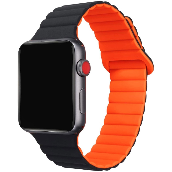 Celly Armband till Apple Watch 42/44/45mm Magnetiskt Svart/Orange in the group SMARTPHONE & TABLETS / Excercise, home & leisure / Apple Watch & Accessories / Accessories at TP E-commerce Nordic AB (C74702)