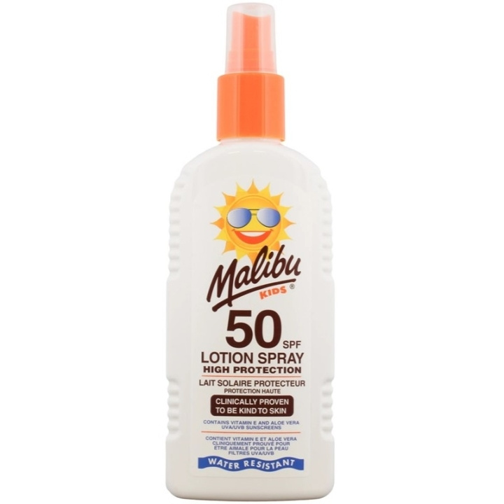 Malibu Kids Lotion Spray SPF50 200ml in the group BEAUTY & HEALTH / Skin care / Tanning / Sunscreen at TP E-commerce Nordic AB (C74759)