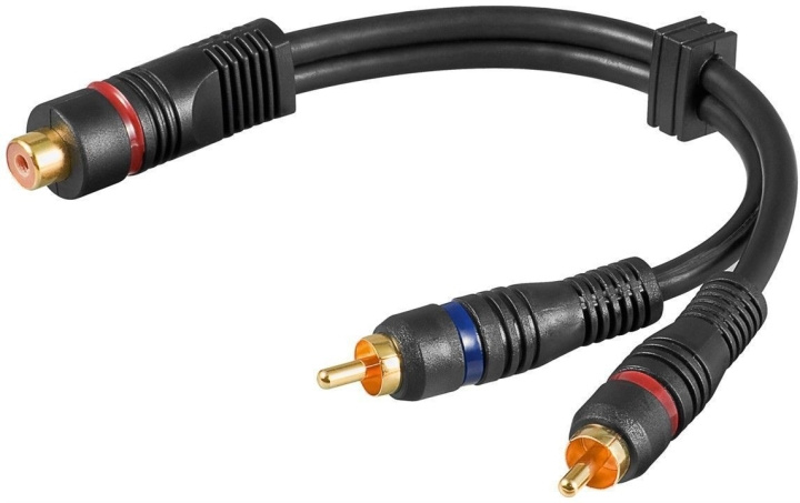 Goobay 2 x RCA male - RCA female -y cable, 20 cm in the group HOME ELECTRONICS / Cables & Adapters / RCA / Adapters at TP E-commerce Nordic AB (C75124)