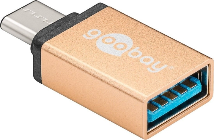 Goobay USB-C to A 3.0 adapter, gold in the group COMPUTERS & PERIPHERALS / Computer cables / USB / USB-C at TP E-commerce Nordic AB (C75154)