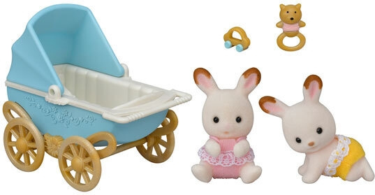 Sylvanian Families Chocolate bunny twins set (Strollers) in the group TOYS, KIDS & BABY PRODUCTS / Toys / Docks & Accessories at TP E-commerce Nordic AB (C75225)