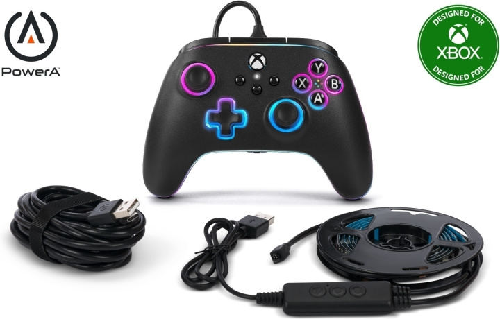 PowerA Lumectra Advantage Wired Controller, black + RGB LED ribbon, Xbox / PC in the group HOME ELECTRONICS / Game consoles & Accessories / Xbox Series X at TP E-commerce Nordic AB (C75413)