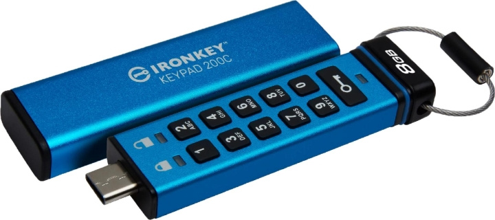 Kingston 8GB USB-C IronKey Keypad 200C, FIPS 140-3 Lvl 3 AES-256 in the group HOME ELECTRONICS / Storage media / USB memory / Type C at TP E-commerce Nordic AB (C75504)