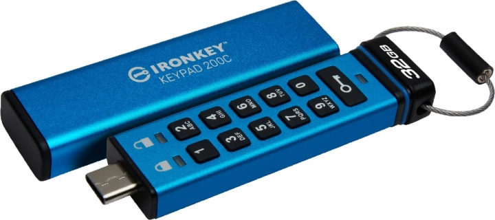 Kingston 32GB USB-C IronKey Keypad 200C, FIPS 140-3 Lvl 3 AES-256 in the group HOME ELECTRONICS / Storage media / USB memory / Type C at TP E-commerce Nordic AB (C75506)