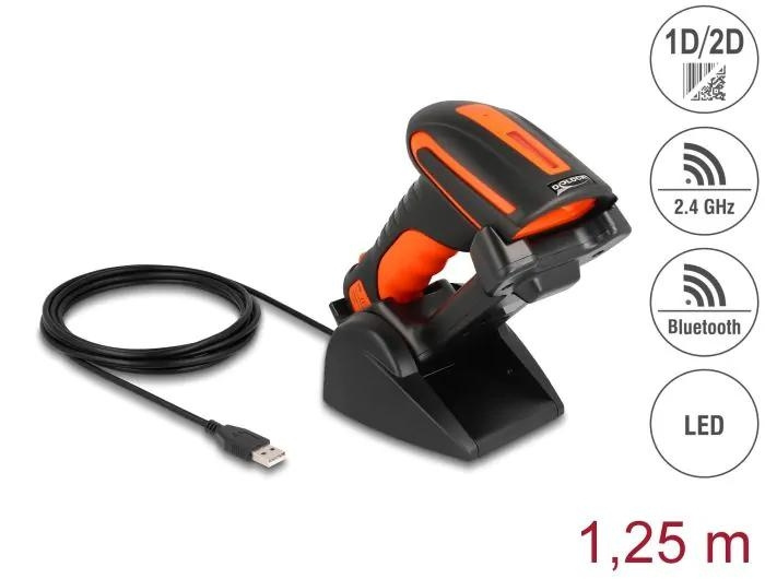 DeLOCK Industrial Barcode Scanner 1D and 2D incl charging station in the group COMPUTERS & PERIPHERALS / Computer accessories / Barcode readers at TP E-commerce Nordic AB (C75532)