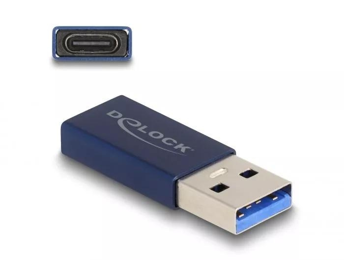 DeLOCK USB 10 Gbps USB Type-A male to USB Type-C active female blue in the group COMPUTERS & PERIPHERALS / Computer cables / USB / USB-A at TP E-commerce Nordic AB (C75533)