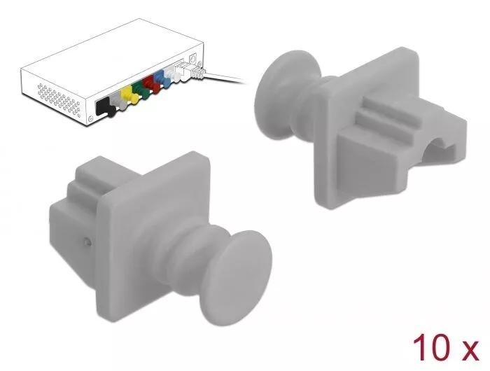 DeLOCK Dust Cover for RJ45 jack 10 pieces grey in the group COMPUTERS & PERIPHERALS / Computer cables / Network cables / Adapters & Conductor joints at TP E-commerce Nordic AB (C75535)