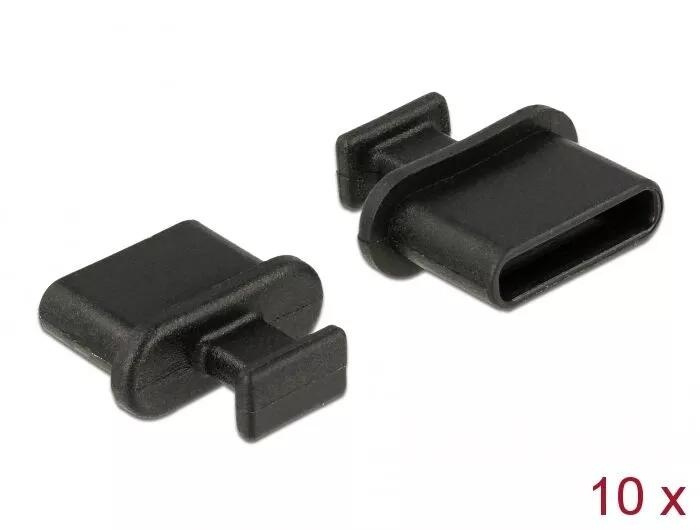 DeLOCK Dust Cover for USB Type-C™ female with grip 10 pieces black in the group COMPUTERS & PERIPHERALS / Computer accessories / Other at TP E-commerce Nordic AB (C75537)