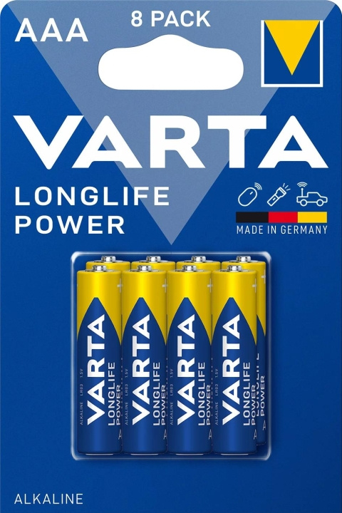 Varta Longlife Power AAA 8 Pack in the group HOME ELECTRONICS / Batteries & Chargers / Batteries / AAA at TP E-commerce Nordic AB (C75560)