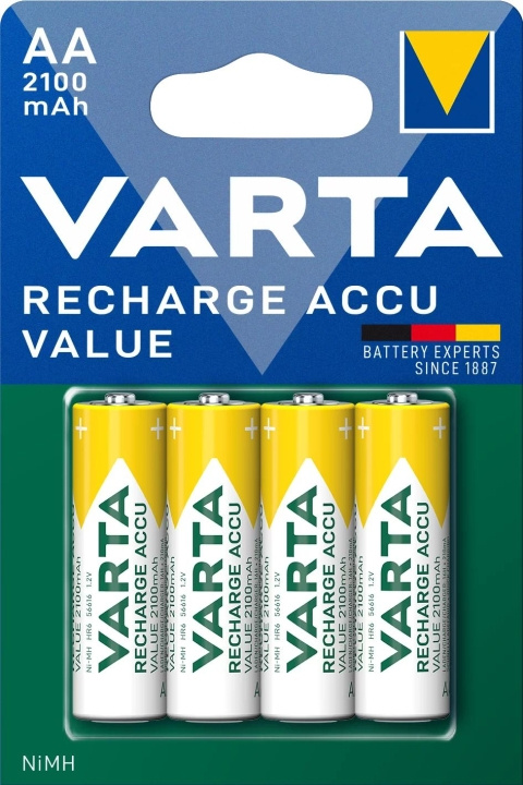 Varta Recharge Charge Accu Value AA 2100mAh 4 Pack in the group HOME ELECTRONICS / Batteries & Chargers / Batteries / AA at TP E-commerce Nordic AB (C75566)