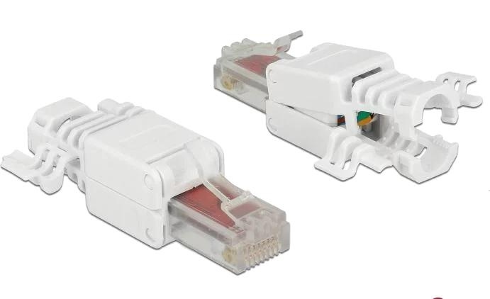 DeLOCK RJ45 plug Cat.6 UTP toolfree 2 pieces in the group COMPUTERS & PERIPHERALS / Computer cables / Network cables / Adapters & Conductor joints at TP E-commerce Nordic AB (C75654)