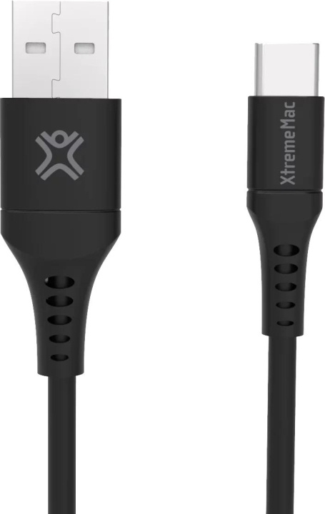 XtremeMac Flexicable usb-a to usb-c, 1m, black in the group SMARTPHONE & TABLETS / Chargers & Cables / Cables / Cables Type C at TP E-commerce Nordic AB (C75679)