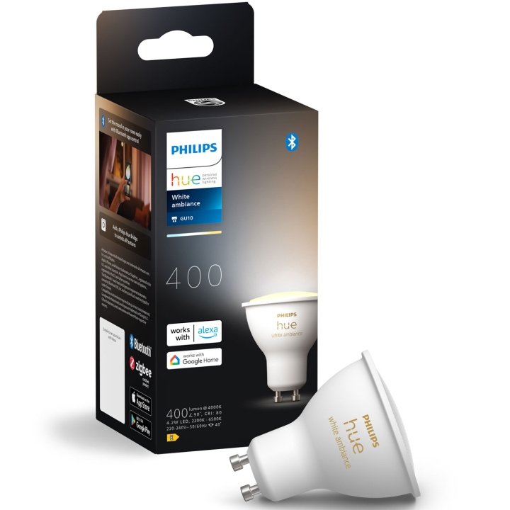 Philips Hue White Ambiance GU10 400lm 1-pack in the group HOME, HOUSEHOLD & GARDEN / Smart home / Smart Lights at TP E-commerce Nordic AB (C75734)