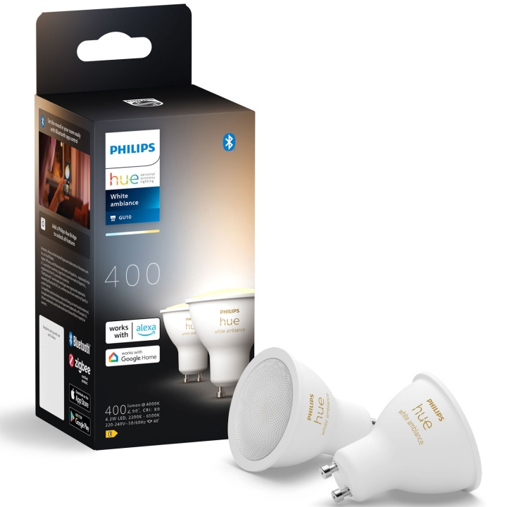 Philips Hue White Ambiance GU10 400lm 2-pack in the group HOME, HOUSEHOLD & GARDEN / Smart home / Smart Lights at TP E-commerce Nordic AB (C75735)