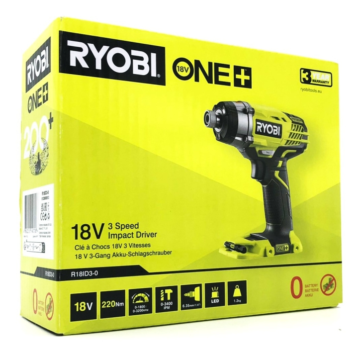 Ryobi One+ R18ID3-0 Impact drill without battery Without battery Without battery Without battery Without battery 1/4 in the group HOME, HOUSEHOLD & GARDEN / Tools / Drills at TP E-commerce Nordic AB (C75781)