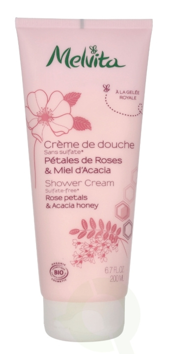 Melvita Shower Cream - Rose Petals&Acacia Honey 200 ml in the group BEAUTY & HEALTH / Skin care / Body health / Bath & Shower gels at TP E-commerce Nordic AB (C75996)