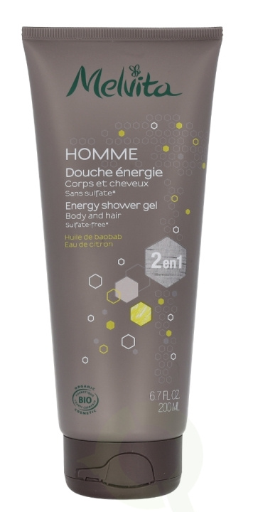 Melvita Homme Energy Shower Gel 200 ml in the group BEAUTY & HEALTH / Hair & Styling / Hair care / Schampoo at TP E-commerce Nordic AB (C75998)