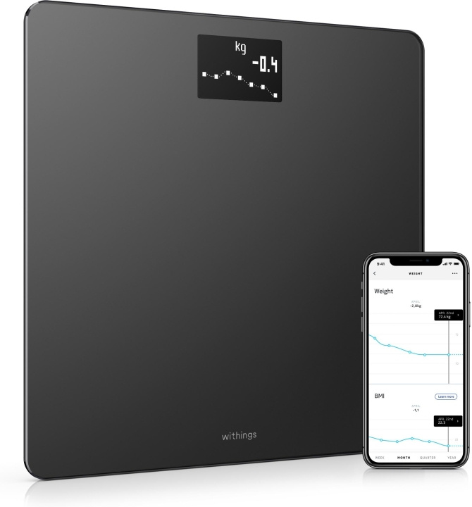 Withings Body scales, black in the group BEAUTY & HEALTH / Health care / Bathroom scales at TP E-commerce Nordic AB (C76049)