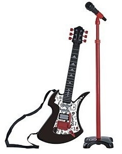 Techwo Rock guitar and microphone + stand in the group TOYS, KIDS & BABY PRODUCTS / Music, Song & Images / Music instrument at TP E-commerce Nordic AB (C76056)