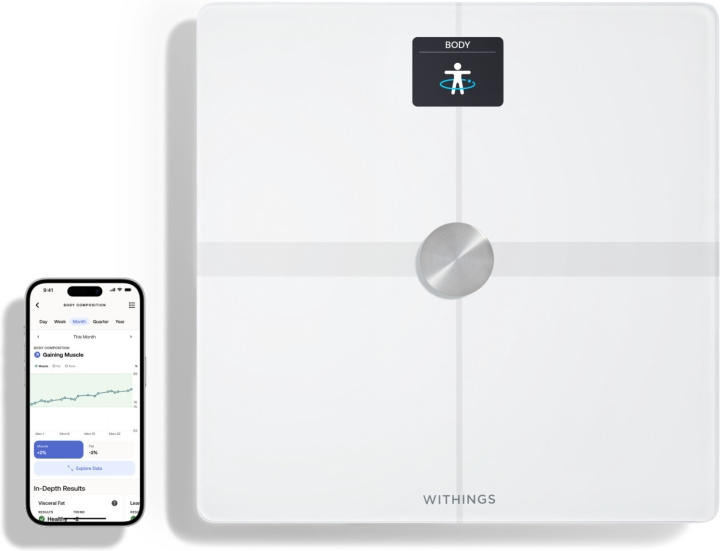 Withings Body Smart White body composition scale with wifi connection in the group BEAUTY & HEALTH / Health care / Bathroom scales at TP E-commerce Nordic AB (C76128)