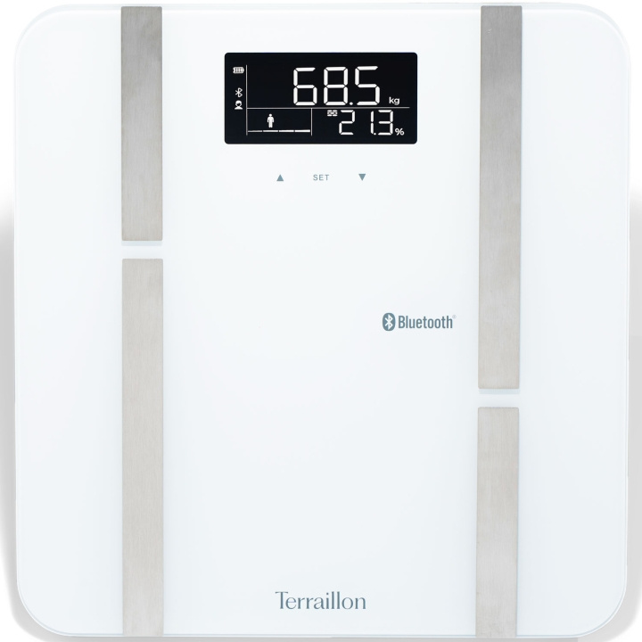 Terraillon Personvåg X-LINE Bluetooth Ultraslim 18mm in the group BEAUTY & HEALTH / Health care / Bathroom scales at TP E-commerce Nordic AB (C76284)