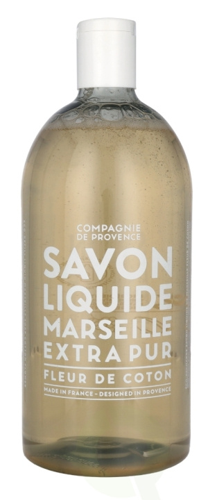 Compagnie De Provence Marseille Liquid Soap 1000 ml Cotton Flower in the group BEAUTY & HEALTH / Skin care / Body health / Bath & Shower gels at TP E-commerce Nordic AB (C76371)