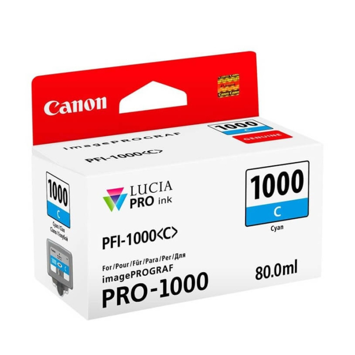 Canon Ink 0547C001 PFI-1000 Cyan in the group COMPUTERS & PERIPHERALS / Printers & Accessories / Ink & Toner / Ink cartridges / Canon at TP E-commerce Nordic AB (C76476)