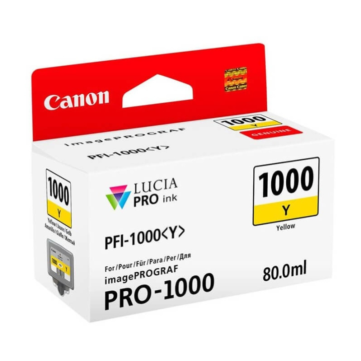 Canon Ink 0549C001 PFI-1000 Yellow in the group COMPUTERS & PERIPHERALS / Printers & Accessories / Ink & Toner / Ink cartridges / Canon at TP E-commerce Nordic AB (C76478)