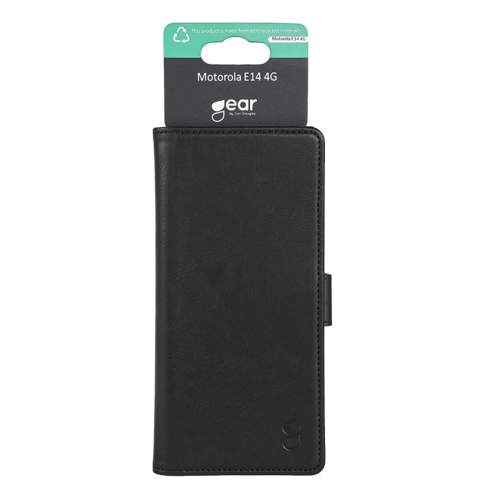 Gear Wallet Case 3 Card Slots Black - Motorola Moto E14 4G in the group SMARTPHONE & TABLETS / Phone cases / Motorola at TP E-commerce Nordic AB (C76509)