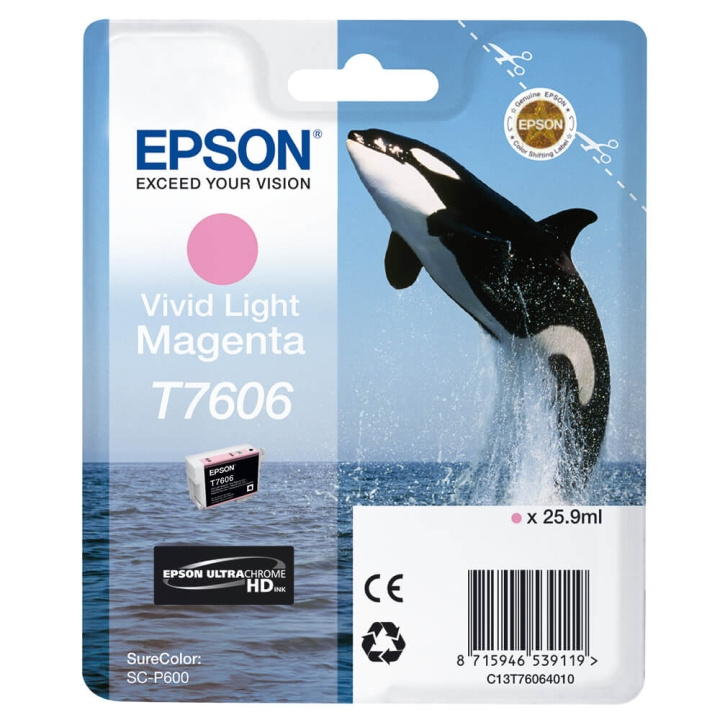 Epson Ink UltraChrome HD T76064N10 Vivid Light Magenta in the group COMPUTERS & PERIPHERALS / Printers & Accessories / Ink & Toner / Ink cartridges / Epson at TP E-commerce Nordic AB (C76540)