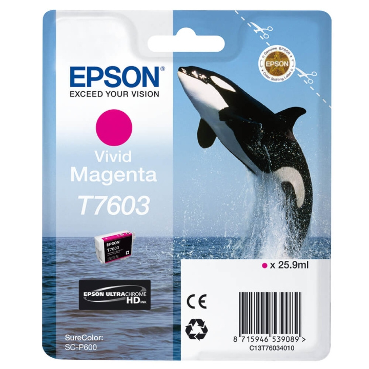 Epson Ink UltraChrome HD T76034N10 Vivid Magenta in the group COMPUTERS & PERIPHERALS / Printers & Accessories / Ink & Toner / Ink cartridges / Epson at TP E-commerce Nordic AB (C76543)