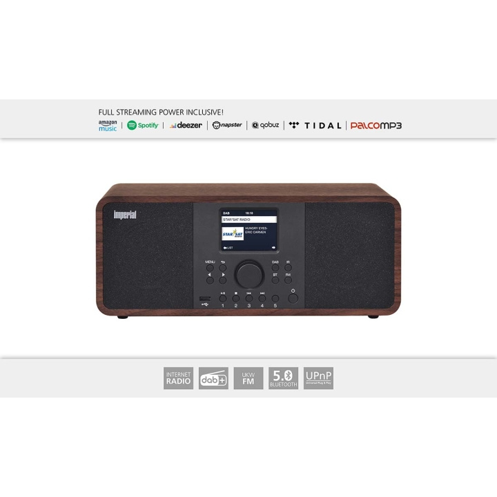 imperial DABMAN i205 Hybrid Stereo Radio DAB+ / FM / Internet / Bluetooth Wood Look in the group HOME ELECTRONICS / Audio & Picture / Home cinema, Hifi & Portable / Radio & Alarm clocks / Radio at TP E-commerce Nordic AB (C76564)