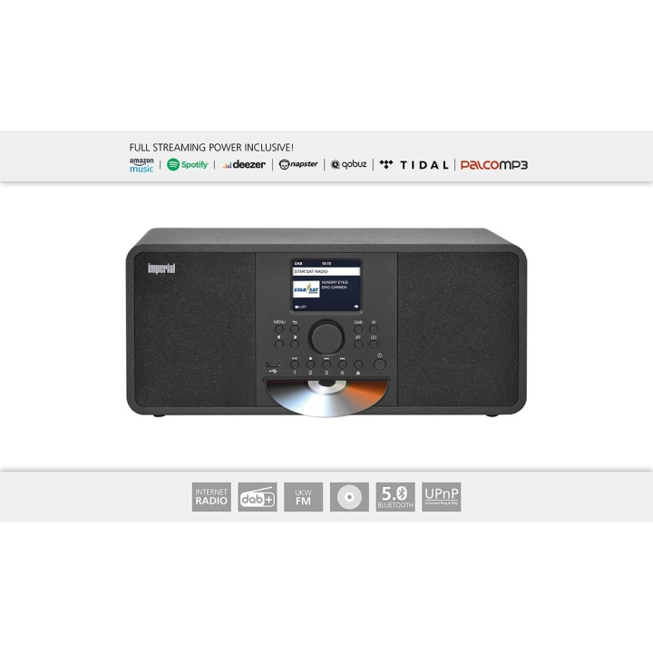 imperial DABMAN i205 CD Hybrid Stereo Radio DAB+ / FM / Internet / Bluetooth Black in the group HOME ELECTRONICS / Audio & Picture / Home cinema, Hifi & Portable / Radio & Alarm clocks / Radio at TP E-commerce Nordic AB (C76567)