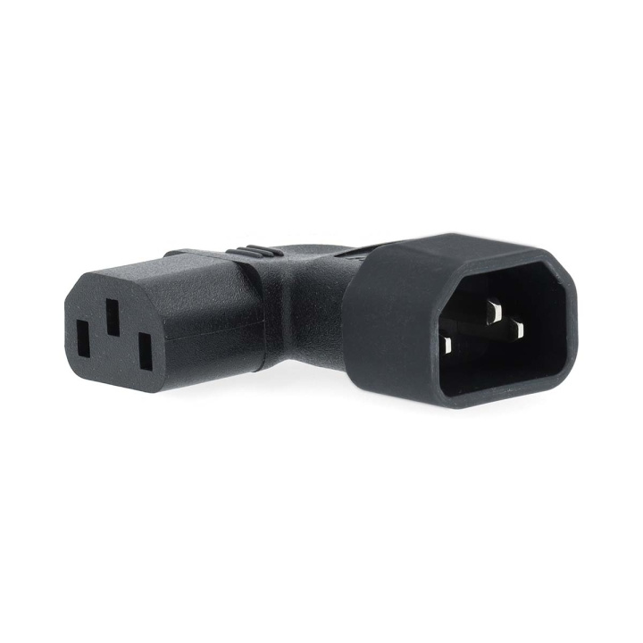 Nedis Extension Plug | IEC-320-C13 | IEC-320-C14 | Angled Left | Nickel Plated | PVC | Black | Box | 1 pcs in the group COMPUTERS & PERIPHERALS / Computer cables / Device kable at TP E-commerce Nordic AB (C76673)