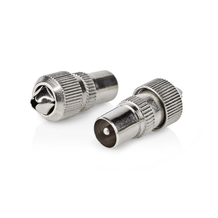 Nedis IEC (Coax) Connector | Straight | Male | Nickel Plated | 75 Ohm | Screw | Cable input diameter: 7.0 mm | Metal | Silver | 2 pcs | Box in the group HOME ELECTRONICS / Audio & Picture / TV & Accessories / Antennas & Accessories at TP E-commerce Nordic AB (C76682)