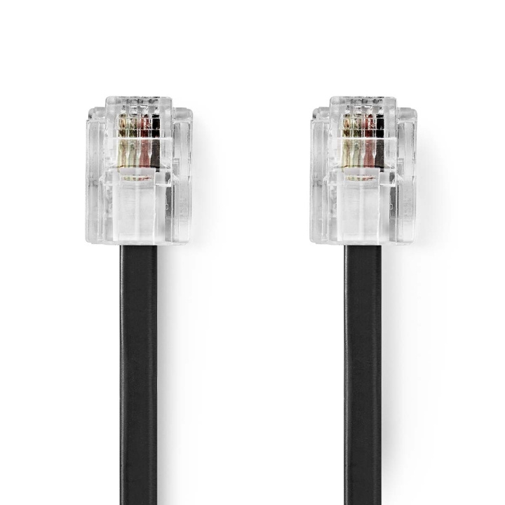 Nedis Telecom Cable | RJ11 Male | RJ11 Male | 10.0 m | Cable design: Flat | Gold Plated | Cable type: RJ11 | Black | Label in the group HOME ELECTRONICS / Cables & Adapters / Telephone Cables & Adapters at TP E-commerce Nordic AB (C76734)