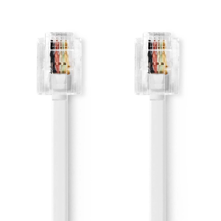 Nedis Telecom Cable | RJ11 Male | RJ11 Male | 10.0 m | Cable design: Flat | Gold Plated | Cable type: RJ11 | White | Label in the group HOME ELECTRONICS / Cables & Adapters / Telephone Cables & Adapters at TP E-commerce Nordic AB (C76736)