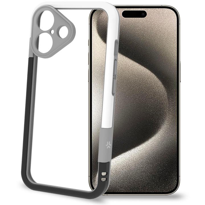 Celly Bumper iPhone 16 Svart/Vit in the group SMARTPHONE & TABLETS / Phone cases / Apple / iPhone 16 at TP E-commerce Nordic AB (C76761)