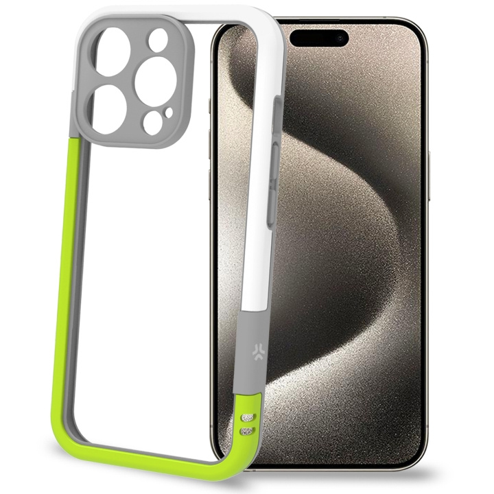 Celly Bumper iPhone 16 Pro Vit/Limegrön in the group SMARTPHONE & TABLETS / Phone cases / Apple / iPhone 16 at TP E-commerce Nordic AB (C76764)