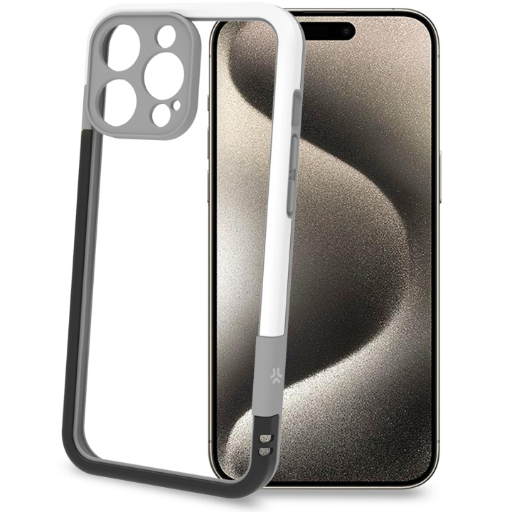 Celly Bumper iPhone 16 Pro Max Svart/Vit in the group SMARTPHONE & TABLETS / Phone cases / Apple / iPhone 16 at TP E-commerce Nordic AB (C76765)