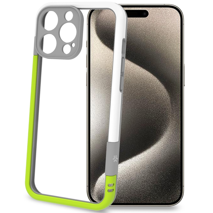 Celly Bumper iPhone 16 Pro Max Vit/Limegrön in the group SMARTPHONE & TABLETS / Phone cases / Apple / iPhone 16 at TP E-commerce Nordic AB (C76766)