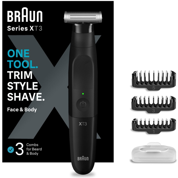 Braun Hybridtrimmer XT3100 3-kammar in the group BEAUTY & HEALTH / Hair & Styling / Shaving & Trimming / Beard trimmer & Accessories at TP E-commerce Nordic AB (C76772)