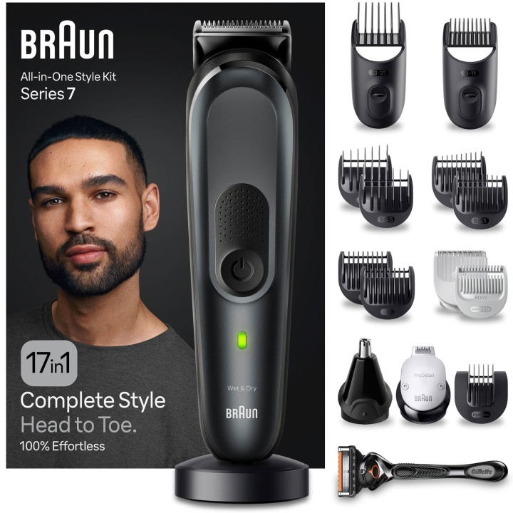 Braun Multitrimmer 17-i-1 kit MGK7491 in the group BEAUTY & HEALTH / Hair & Styling / Shaving & Trimming / Hair trimmers at TP E-commerce Nordic AB (C76775)