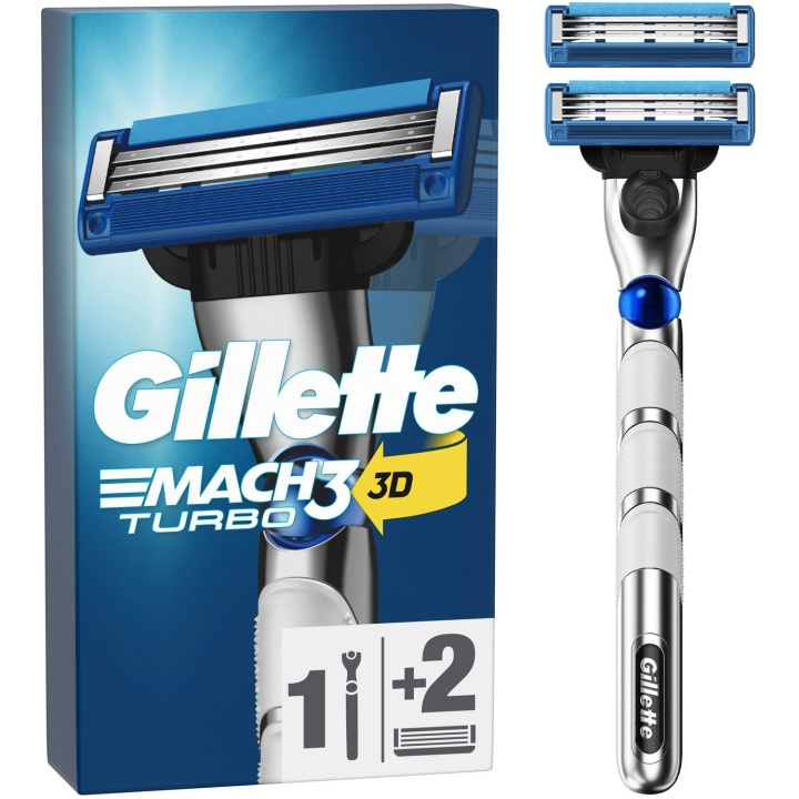 Gillette Rakhyvel Mach3 Turbo 2st rakblad in the group BEAUTY & HEALTH / Hair & Styling / Shaving & Trimming / Razors & Accessories at TP E-commerce Nordic AB (C76778)