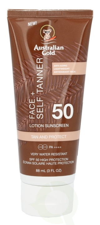 Australian Gold Face+ Self Tanner Sunscreen Lotion SPF50 88 ml in the group BEAUTY & HEALTH / Skin care / Tanning / Sunscreen at TP E-commerce Nordic AB (C77039)