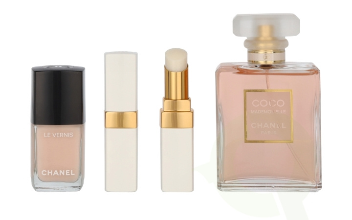 Chanel Coco Mademoiselle Giftset 66 ml Edp Spray 50ml/Le Vernis #111 Ballerina 13ml/Rouge Coco Baume Dreamy White 3g/Pouch in the group BEAUTY & HEALTH / Gift sets / Gift sets for her at TP E-commerce Nordic AB (C77064)