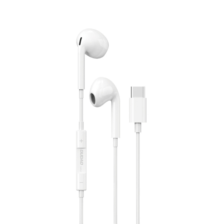 Dudao X14ProT in-ear headphones USB-C 1.2 m white in the group HOME ELECTRONICS / Audio & Picture / Headphones & Accessories / Headphones at TP E-commerce Nordic AB (C77126)